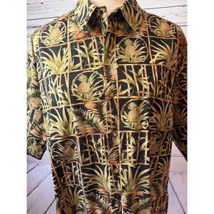 Tori Richard Hawaiian Shirt Mens Large Pineapple Swingers Magnum PI Tropical USA